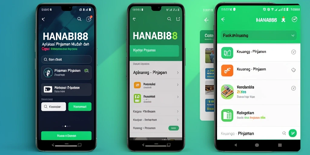 Tampilan antarmuka aplikasi HANABI88 untuk pengajuan pinjaman.