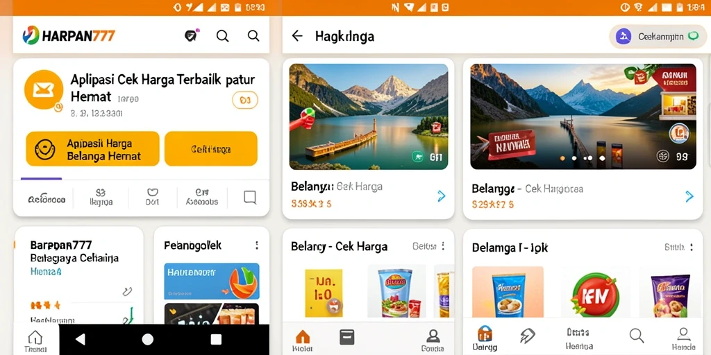 Antarmuka aplikasi HARAPAN777 menunjukkan fitur Cek Harga yang mudah digunakan.