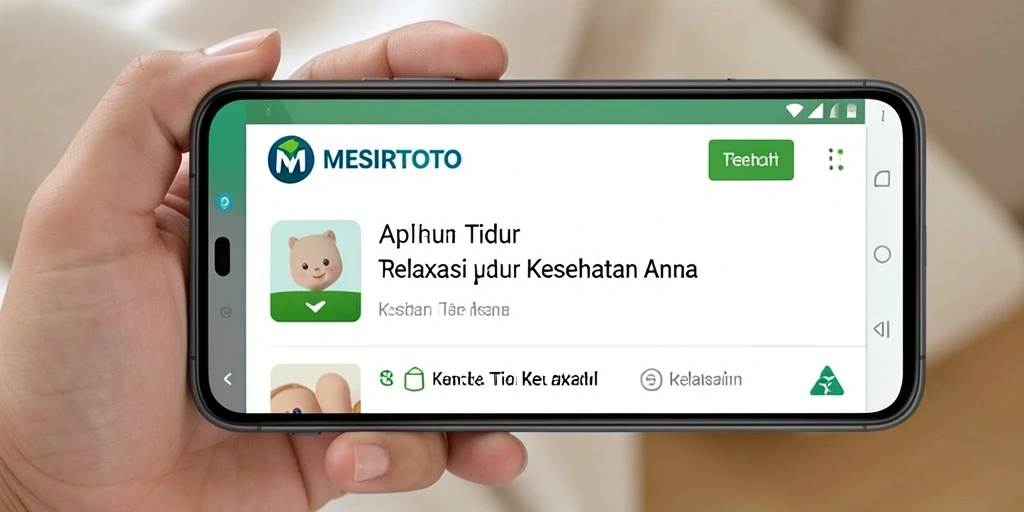Antarmuka aplikasi MESIRTOTO untuk relaksasi dan tidur yang lebih baik.