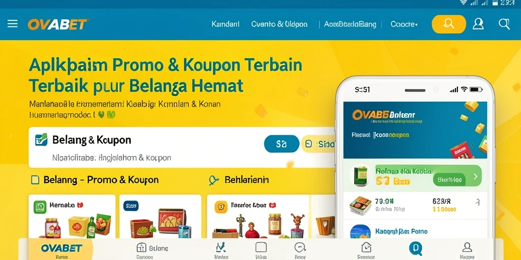Antarmuka OVABET menampilkan berbagai kupon dan promo menarik.