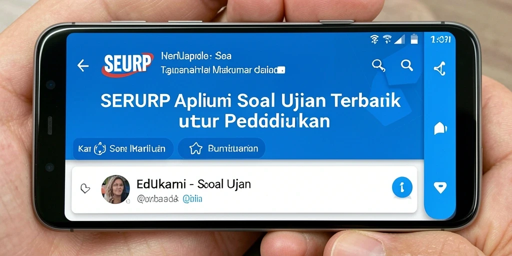 Screenshot aplikasi SERURP menampilkan antarmuka ramah pengguna untuk soal ujian.
