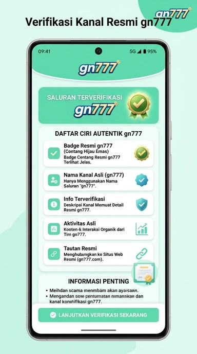 Tampilan kanal resmi gn777